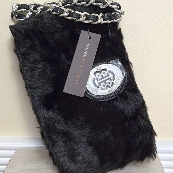 Faux Fur Wristlet Purse by Designer Dana Buchman Color: Black NWT - Picture 7 of 7